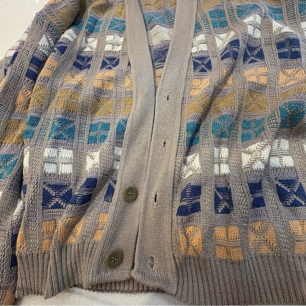 Vintage Saks Fifth Avenue Multicolor Patterned Cardigan Large - Picture 10 of 10